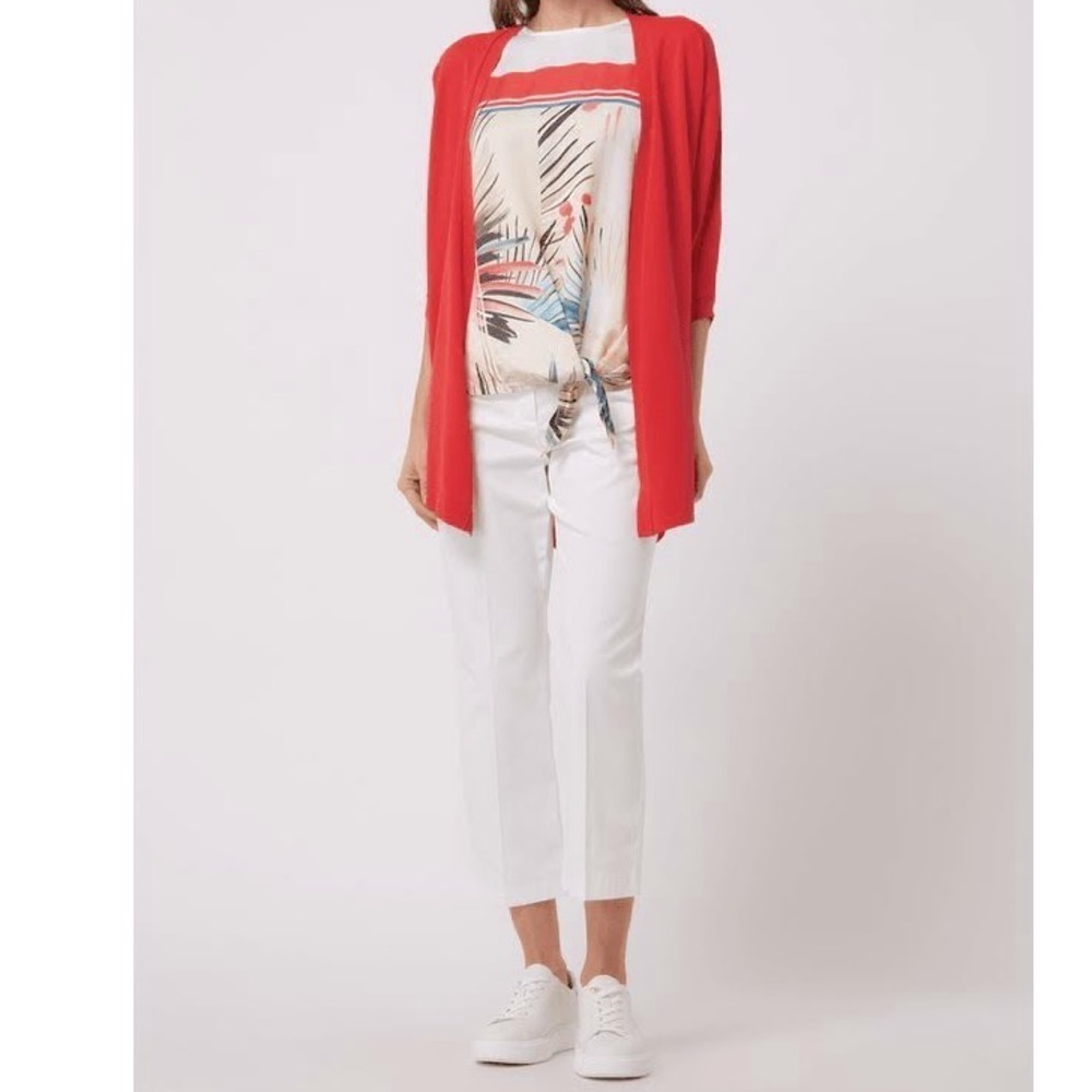 Massimo Dutti Coral Viscose Knit Open Front 3/4 Sleeve Cardigan Size XS